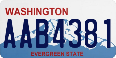 WA license plate AAB4381