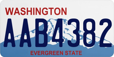 WA license plate AAB4382