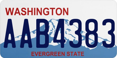 WA license plate AAB4383