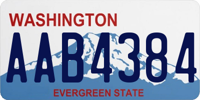 WA license plate AAB4384
