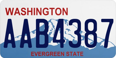 WA license plate AAB4387