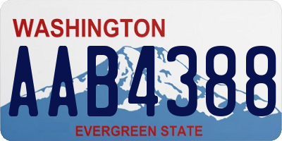 WA license plate AAB4388
