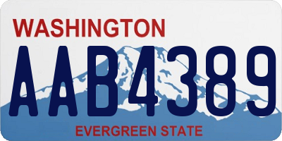 WA license plate AAB4389