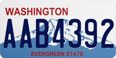 WA license plate AAB4392