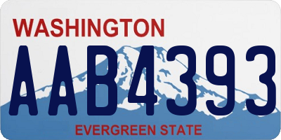 WA license plate AAB4393