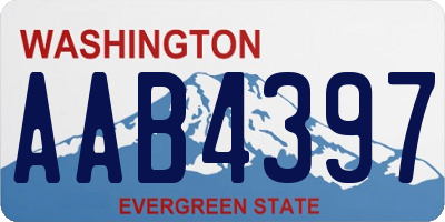 WA license plate AAB4397