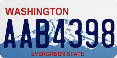 WA license plate AAB4398