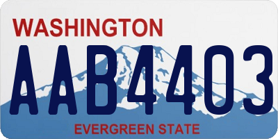 WA license plate AAB4403