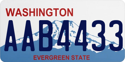 WA license plate AAB4433