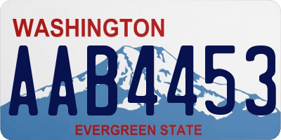 WA license plate AAB4453