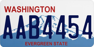 WA license plate AAB4454