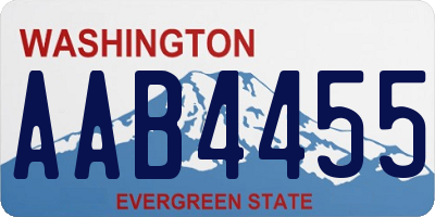 WA license plate AAB4455