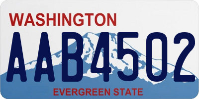 WA license plate AAB4502