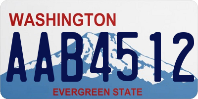 WA license plate AAB4512