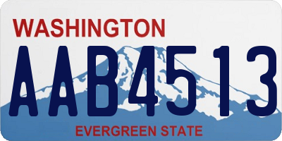 WA license plate AAB4513