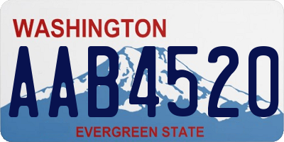 WA license plate AAB4520