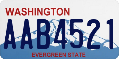 WA license plate AAB4521