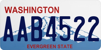 WA license plate AAB4522