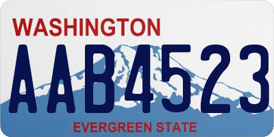 WA license plate AAB4523