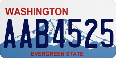 WA license plate AAB4525