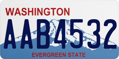 WA license plate AAB4532
