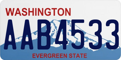 WA license plate AAB4533