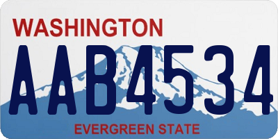 WA license plate AAB4534