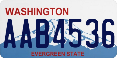 WA license plate AAB4536