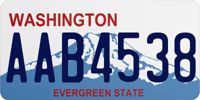 WA license plate AAB4538