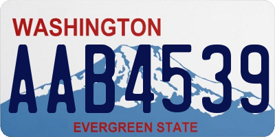 WA license plate AAB4539