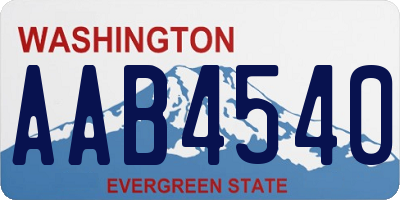 WA license plate AAB4540