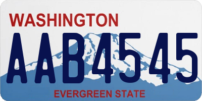 WA license plate AAB4545