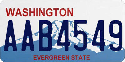 WA license plate AAB4549