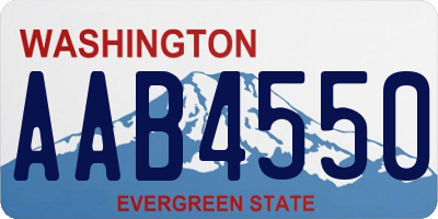 WA license plate AAB4550