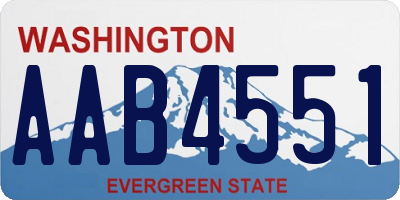 WA license plate AAB4551