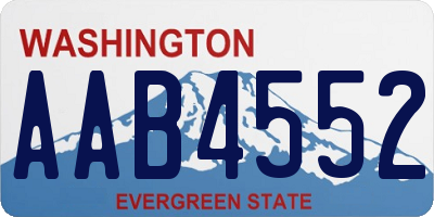 WA license plate AAB4552