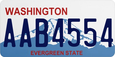 WA license plate AAB4554