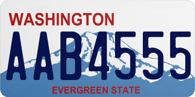 WA license plate AAB4555