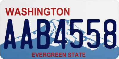 WA license plate AAB4558