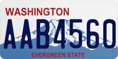 WA license plate AAB4560