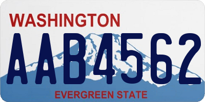 WA license plate AAB4562