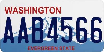 WA license plate AAB4566