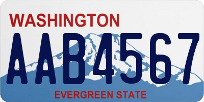 WA license plate AAB4567