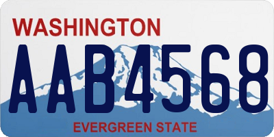 WA license plate AAB4568