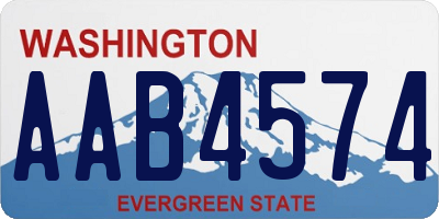 WA license plate AAB4574