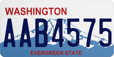 WA license plate AAB4575