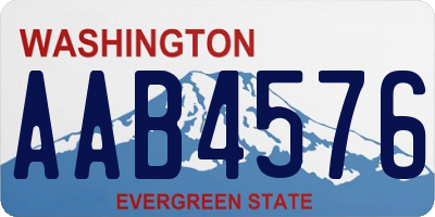 WA license plate AAB4576