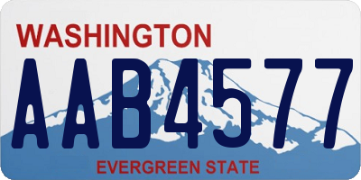 WA license plate AAB4577