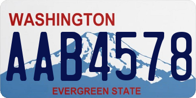 WA license plate AAB4578