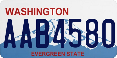 WA license plate AAB4580